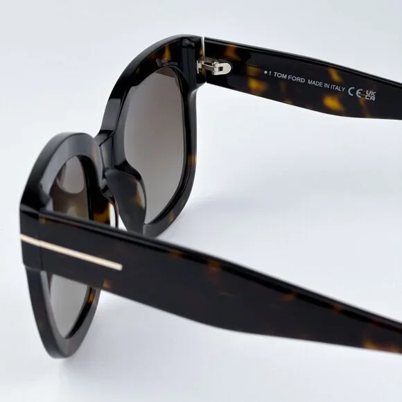 Tom Ford Women Havana Brown Square BRAND NEW Sunglasses BEATRIX FT0613/S 52H - Picture 7 of 9